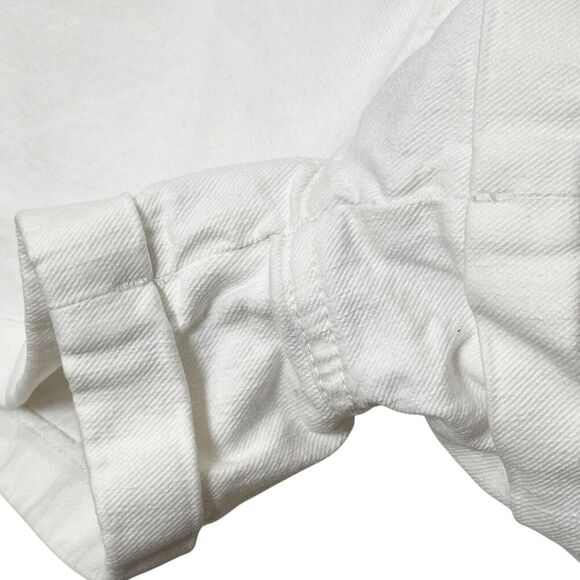 Isabel Marant White Denim Shorts High Rise Cuffed Hem Women’s Size US 6 Logo - Picture 6 of 9